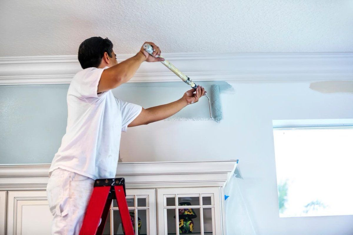ceiling painting Dubai, professional ceiling painters, ceiling renovation Dubai, DubaiClean ceiling services, textured ceiling painting, decorative ceiling painting Dubai