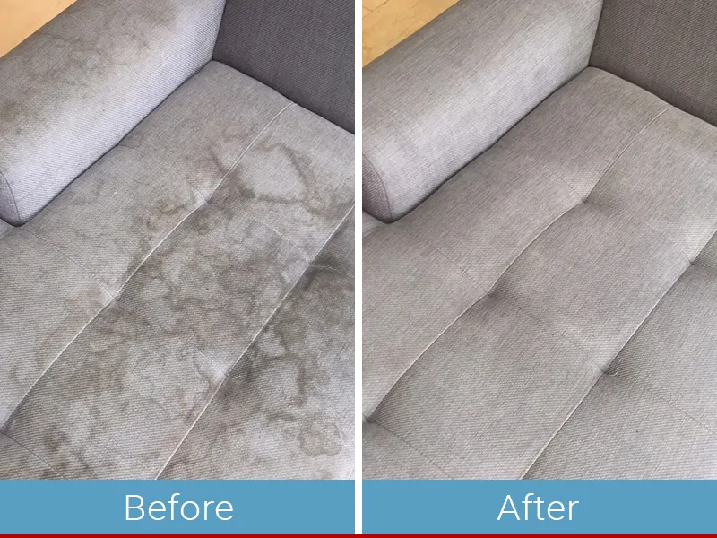 a before and after of professional sofa cleaning