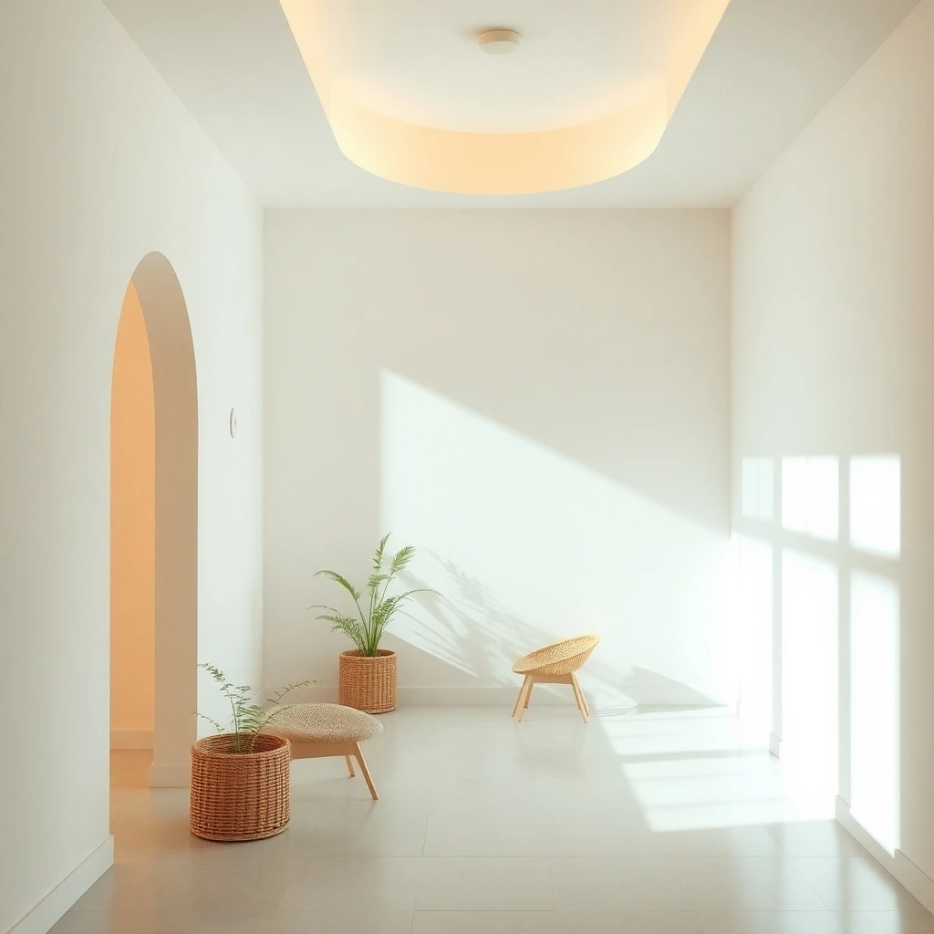 a cinematic style photograph of eco friendly painting solutions for a sustainable dubai, utilizing soft pastel colors, gentle soft light, diffused shadows, and subtle illumination, creating a gentle a