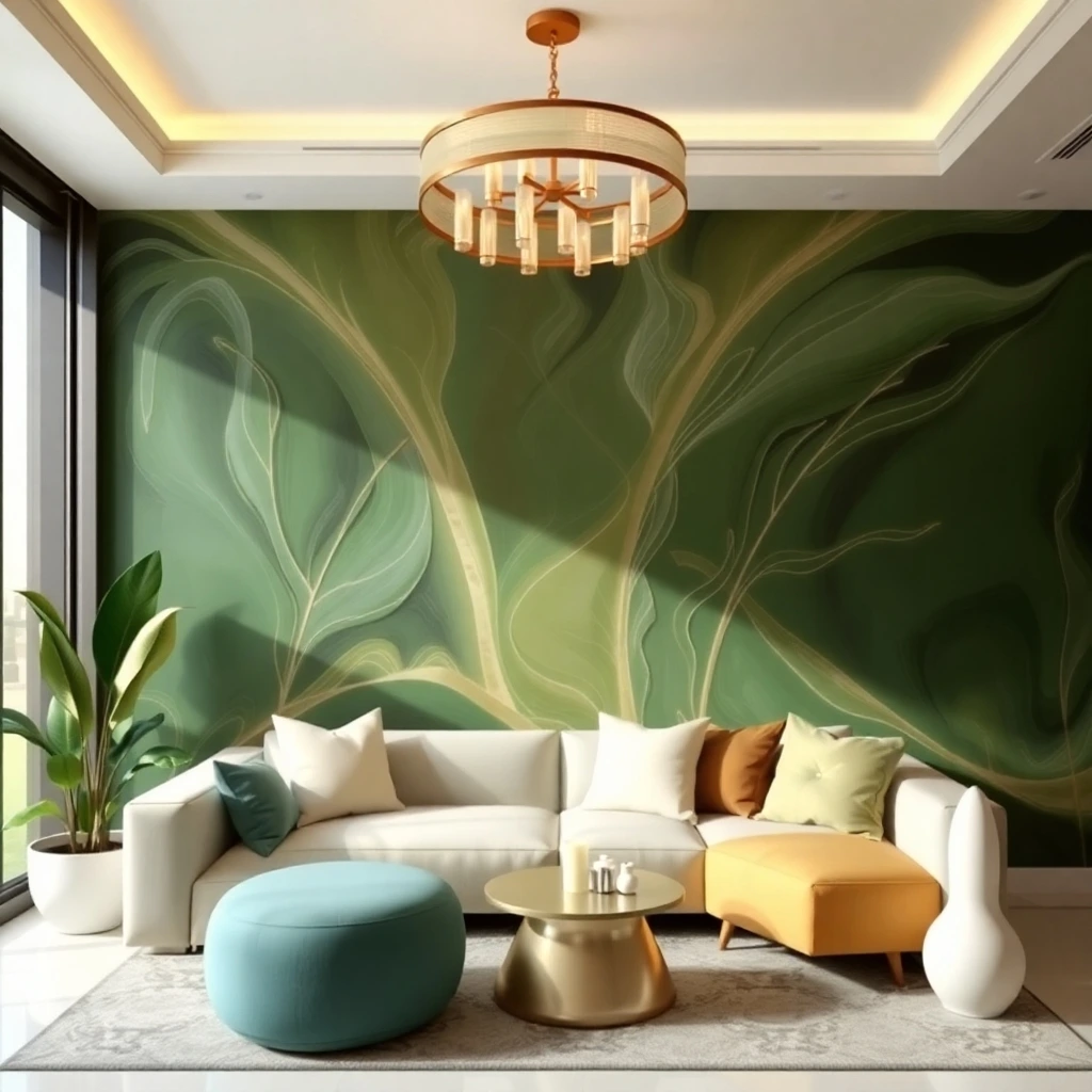 an elegant and graceful illustration of eco friendly painting solutions for a sustainable dubai; refined features and sophisticated aesthetic