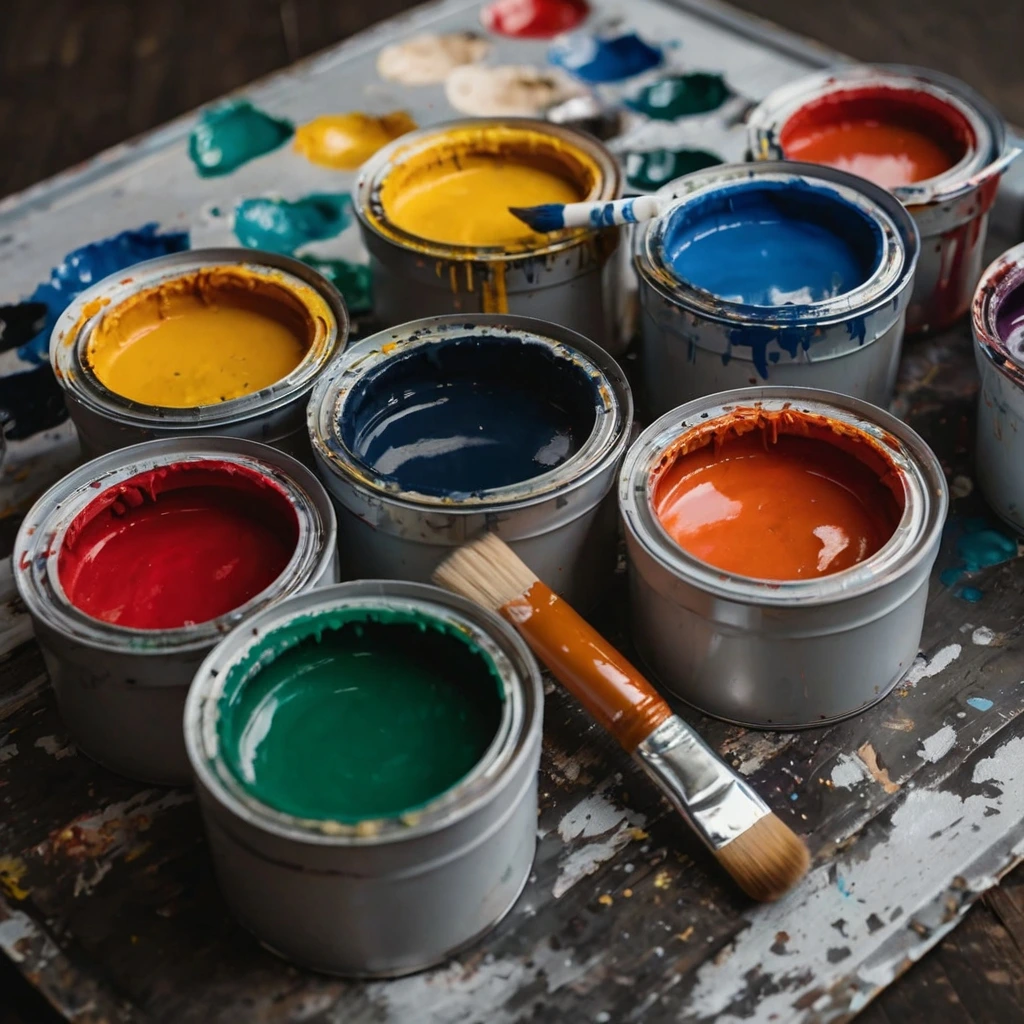 colorful tapestry of painting with solid colors