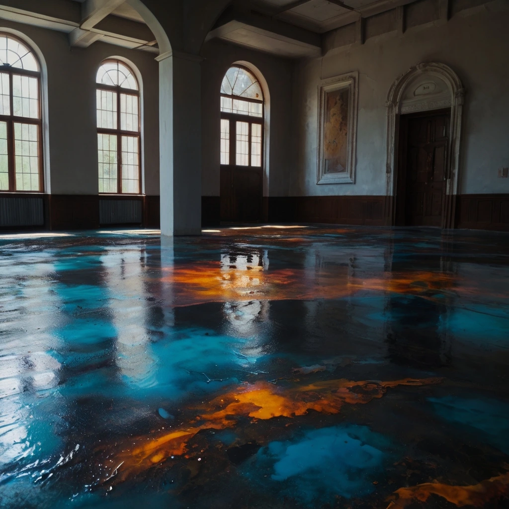 amazing and shiny floor epoxy painting