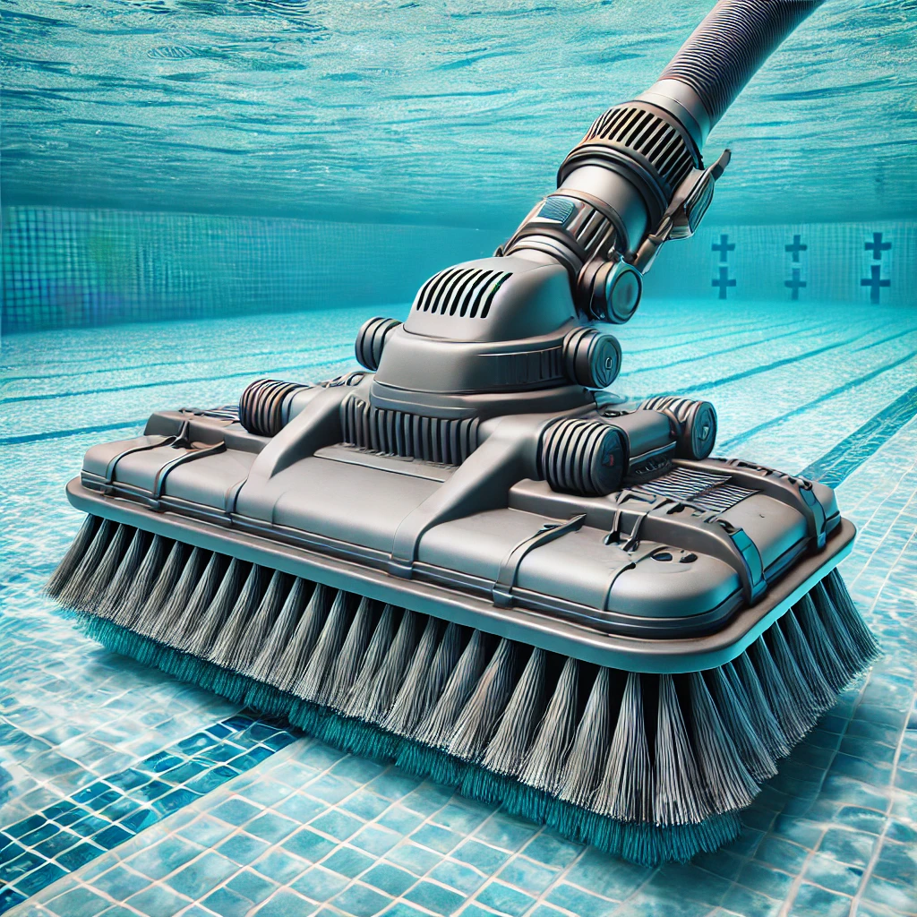 high quality vacuum head brush broom designed for swimming pool cleaning. the brush features a sturdy plastic body with multiple bristle rows for sc