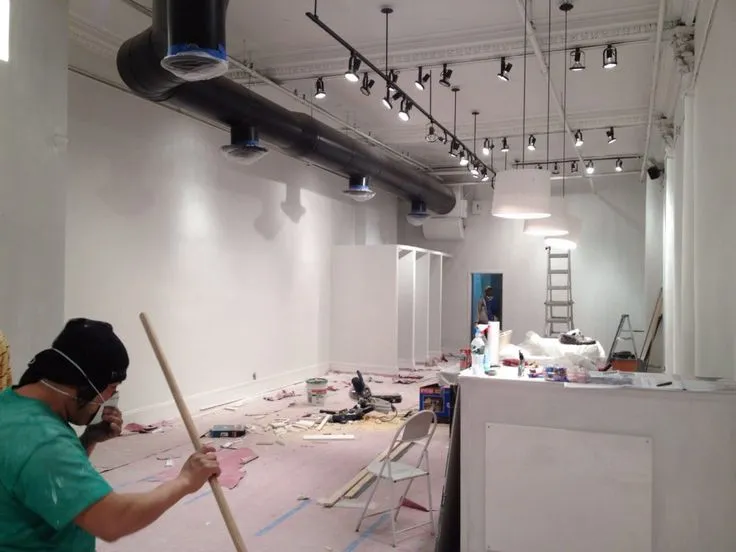 How do you clean a room after construction?