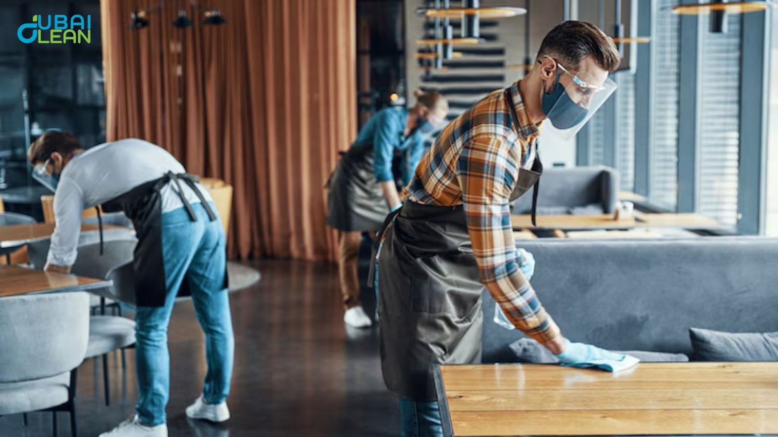 Professional cleaning services for apartments in Dubai - deep cleaning team at work