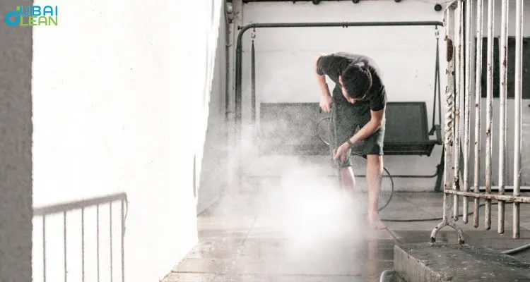 Modern steam cleaning machine producing high-temperature vapor for effective deep cleaning and disinfection