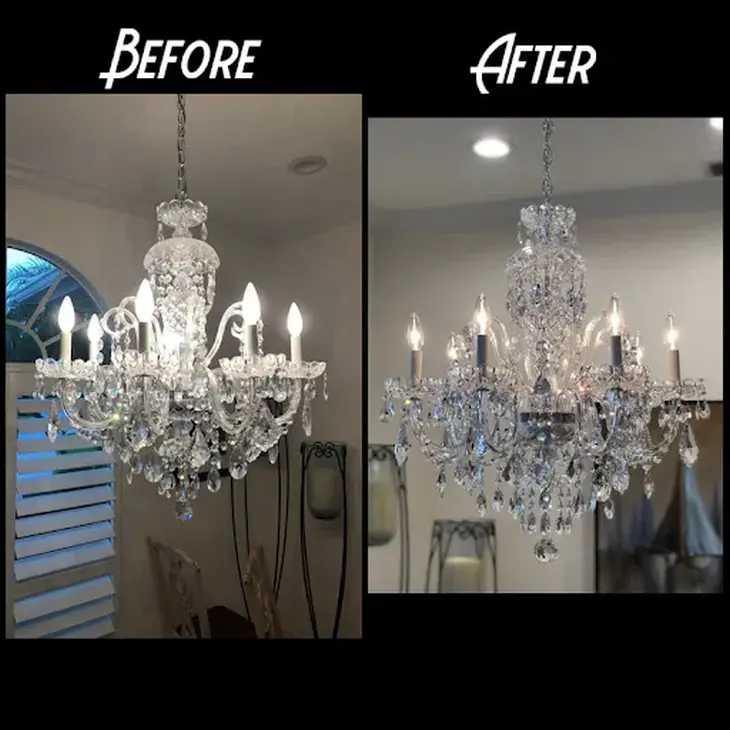 before after chandelier cleaning dcs
