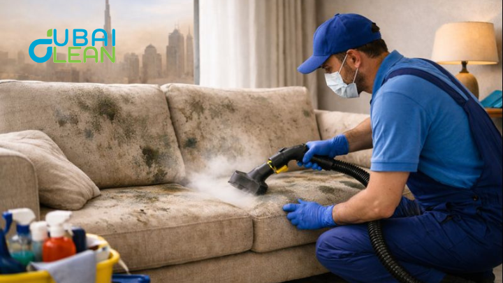 Musty sofa in Dubai home