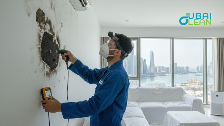 Professional mold inspection in apartment