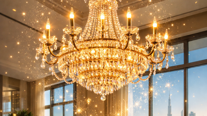 clean chandeliers with dust safe sprays & no ladder